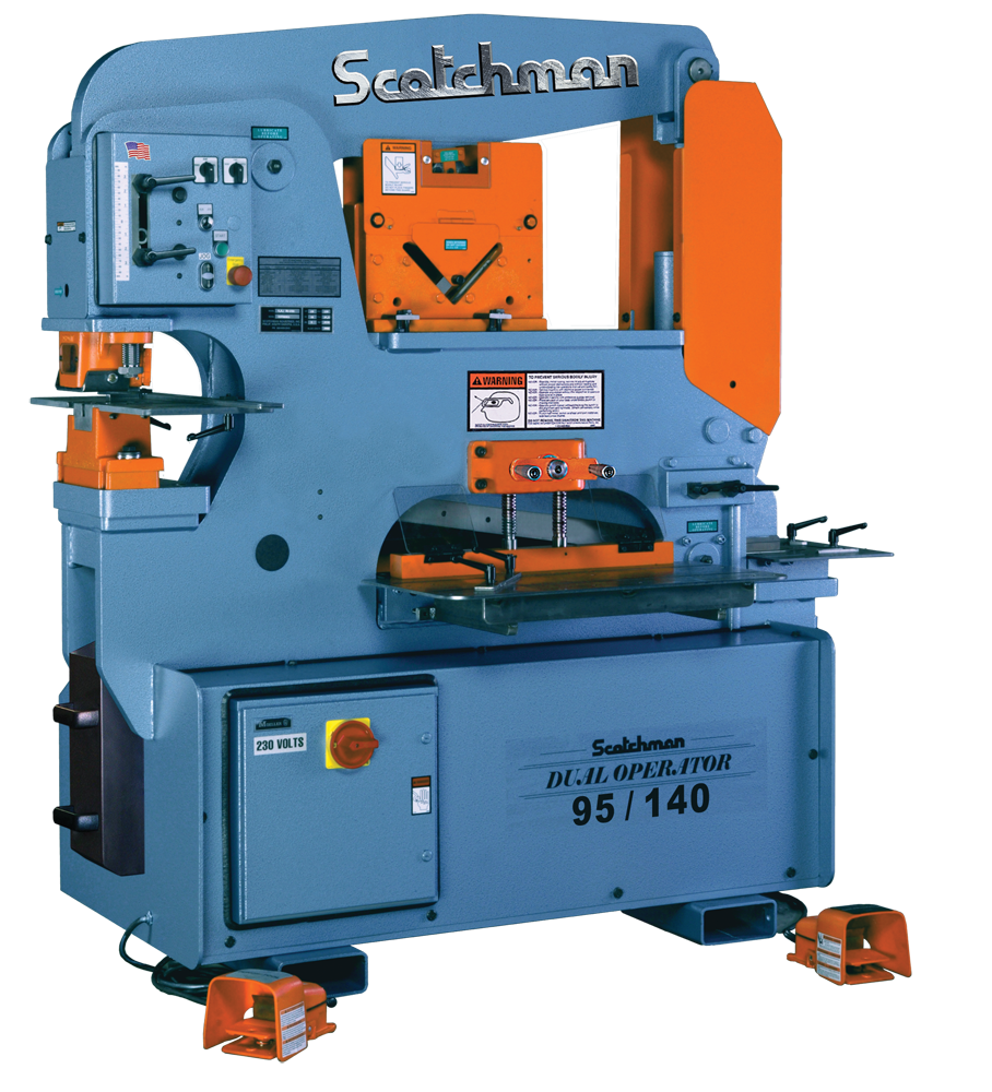 1-DO95_140-24M-Scotchman20Ironworker-3.png Scotchman DO 95/140-24M 460V Three Phase Dual Operator 95 Ton Hydraulic Ironworker 014735