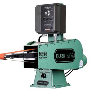 Burr King 2” x 72” Two Wheel Model 720 Variable Speed 120V Single Phase Probe Belt Grinder with Air Tension 16110A