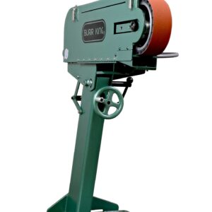 Burr King 3” x 79” Two Wheel Model 979 3 HP 440V Three Phase Belt Grinder with Elevation Control 17413