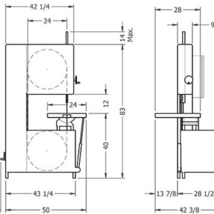 Grob 24” Variable Speed 460V Three Phase Vertical Band Saw 4V-24 – Image 2