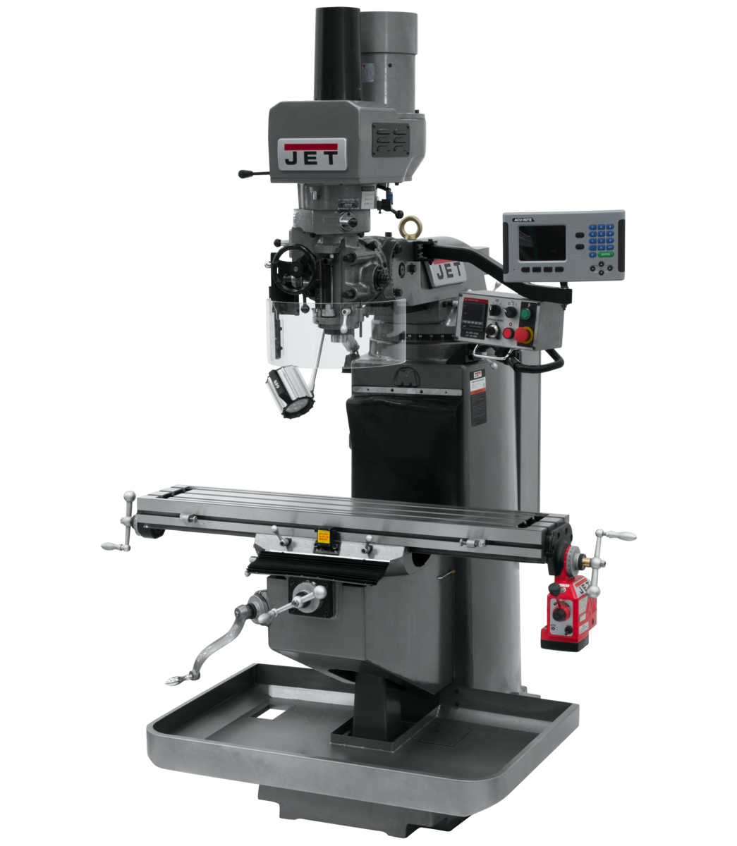 690531_main.png.png Jet JTM-949EVS Mill With 3-Axis Acu-Rite 203 DRO (Quill) With X-Axis Powerfeed and Air Powered Draw Bar 690531