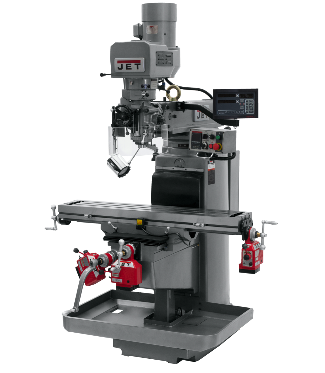 690643_main.png.png Jet JTM-1050EVS2/230 Mill With 3-Axis Newall DP700 DRO (Knee) With X, Y and Z-Axis Powerfeeds 690643