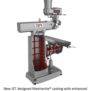 Jet JTM-1050EVS2/230 Mill With Acu-Rite 203 DRO With X, Y and Z-Axis Powerfeeds and Air Powered Drawbar 690650 – Image 2