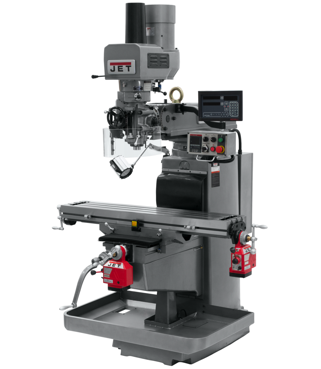 7bb7a1d191d7882907d8b98780be4cf339f368b2_690647_main.png.png Jet JTM-1050EVS2/230 Mill With 3-Axis Newall DP700 DRO (Quill) With X and Y-Axis Powerfeeds and Air Powered Draw Bar 690647