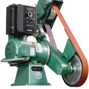 Burr King Knifemaker’s Edge 2” x 72” Two Wheel Belt Grinder with Variable Speed and 10” Contact Wheel 960-272 98730