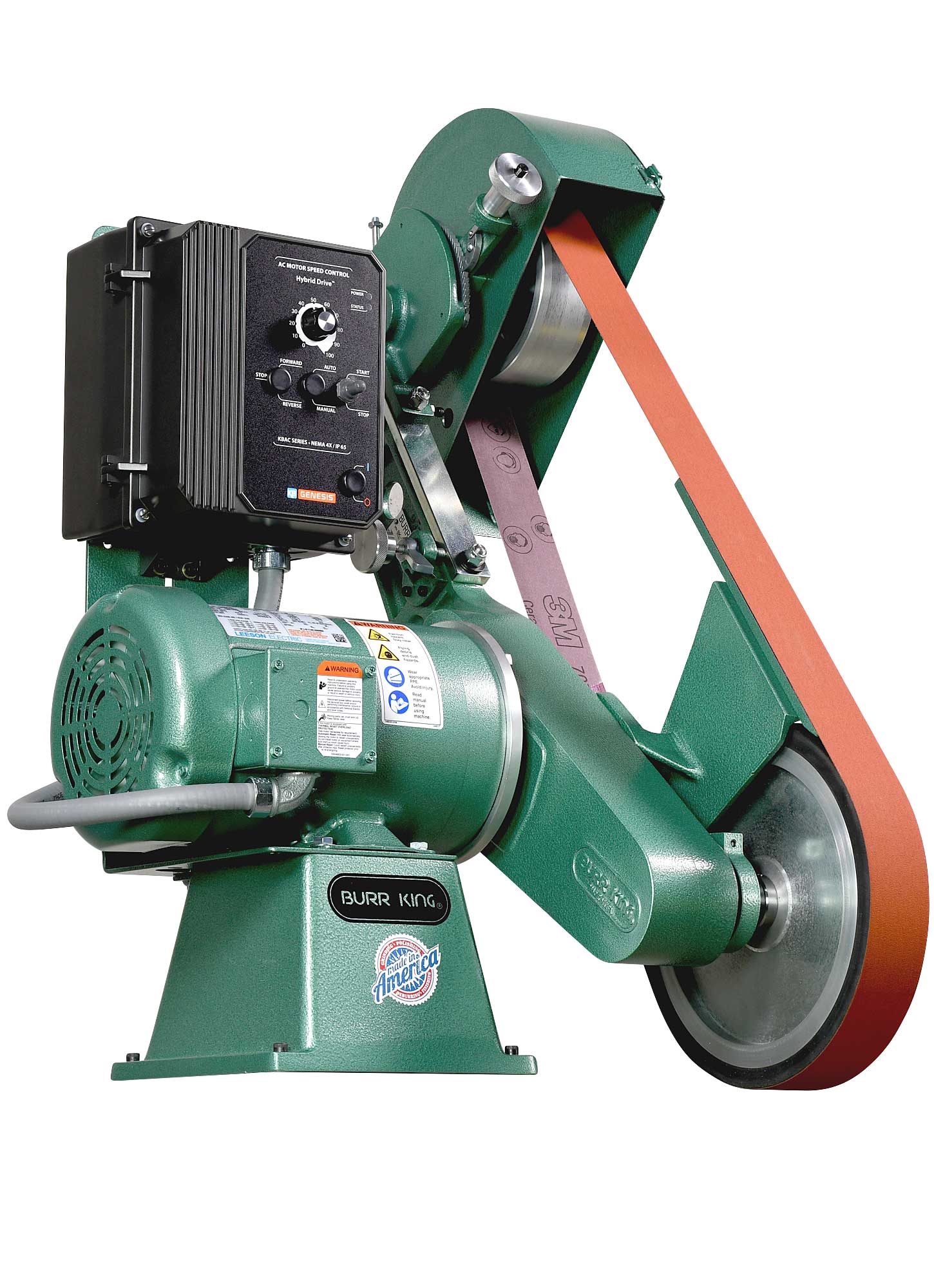 98730-just-machine-and-no-workrest.jpg Burr King Knifemaker’s Edge 2” x 72” Two Wheel Belt Grinder with Variable Speed and 10” Contact Wheel 960-272 98730