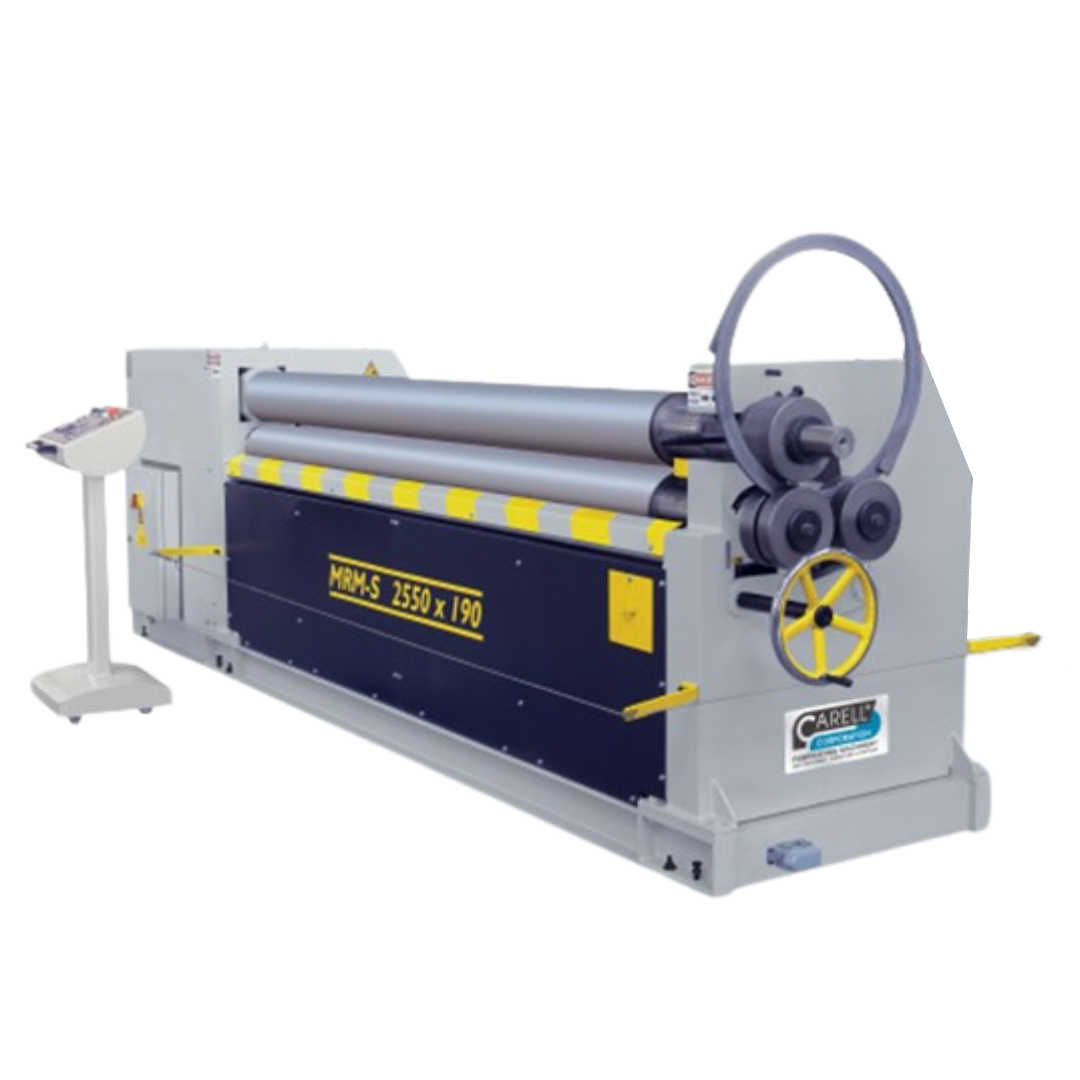 Carell2028529-1.png Carell Industrial MRM-S Series 5’ x 3/16” 220V Three Phase 3-Roll Powered Initial Pinch Plate Roll 1550x150