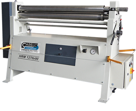 HRM-1.png Carell Industrial HRM Series 4’ x 12Ga 230V Three Phase 3-Roll Hydraulic Initial-Pinch Plate Roll 1270x90