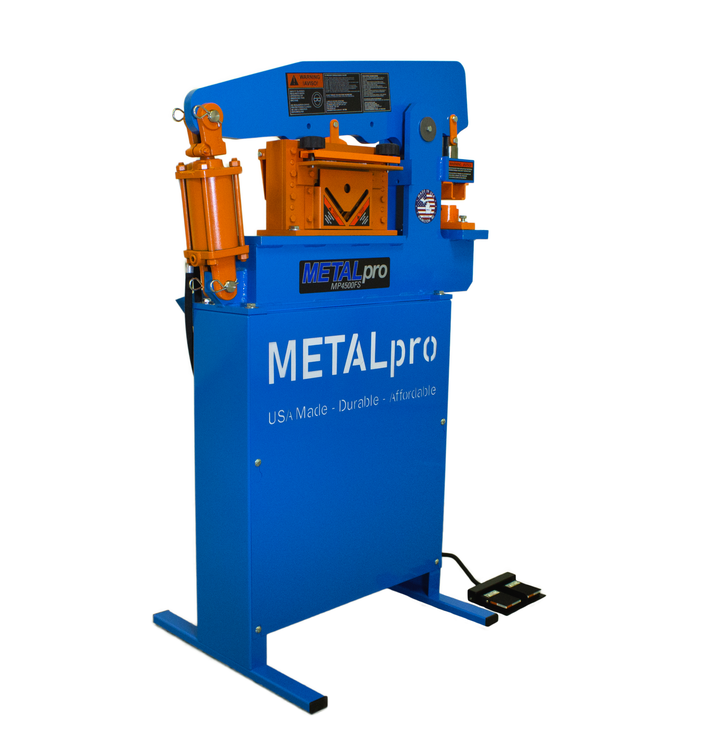 MP4500FS20-20Front20Cylinder20Side20Angle-1.png MetalPro 45 Ton 110V Single Phase Foot Switch Controlled Ironworker MP4500FS