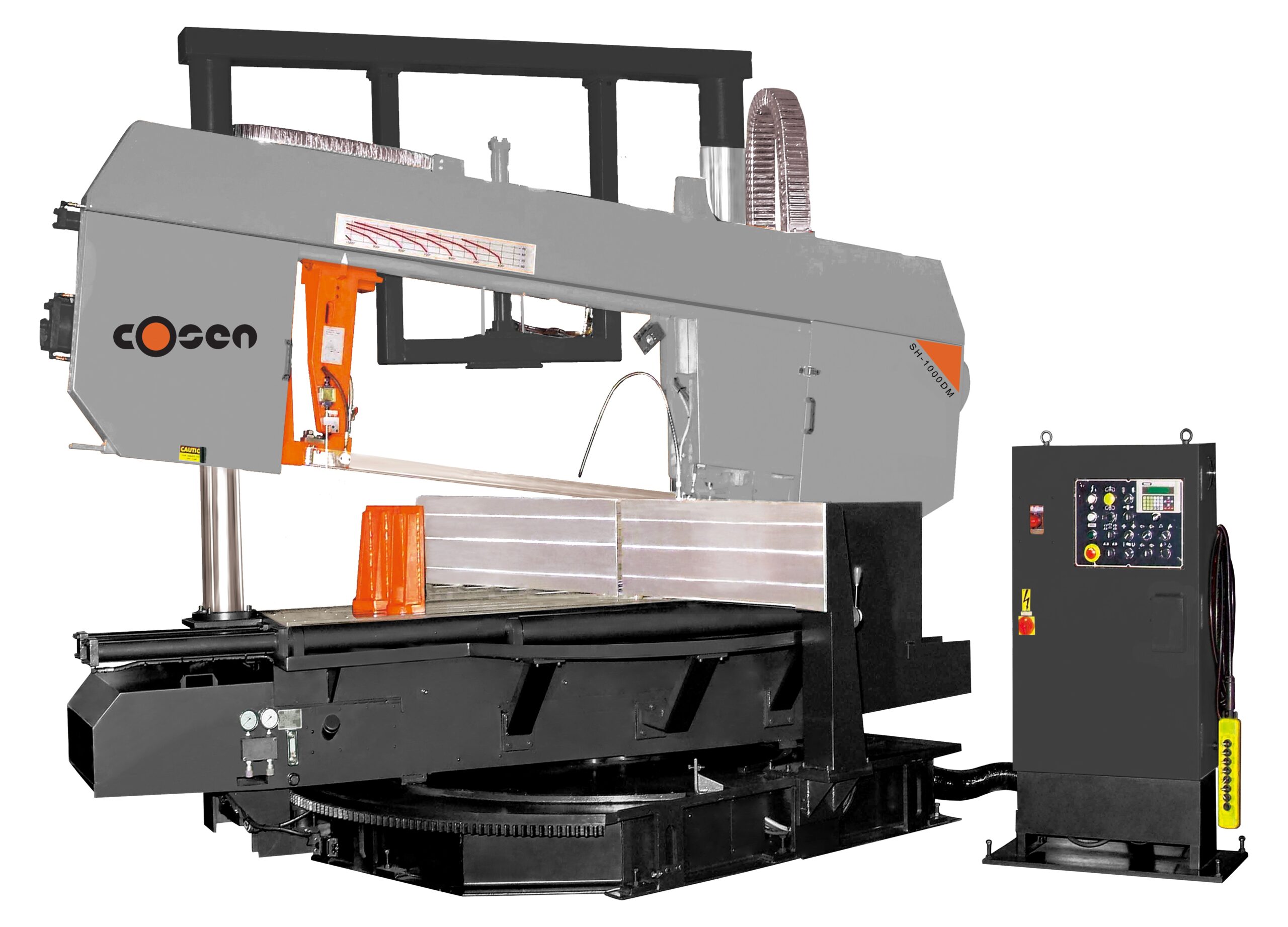 SH-1000DM.jpg Cosen 26” Semi-Automatic Horizontal Dual Column Dual Mitering Band Saw SH-1000DM