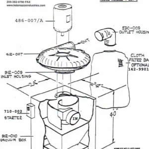 Kalamazoo Industries 3HP 220V Three Phase Dust Collector DCV-1 – Image 2