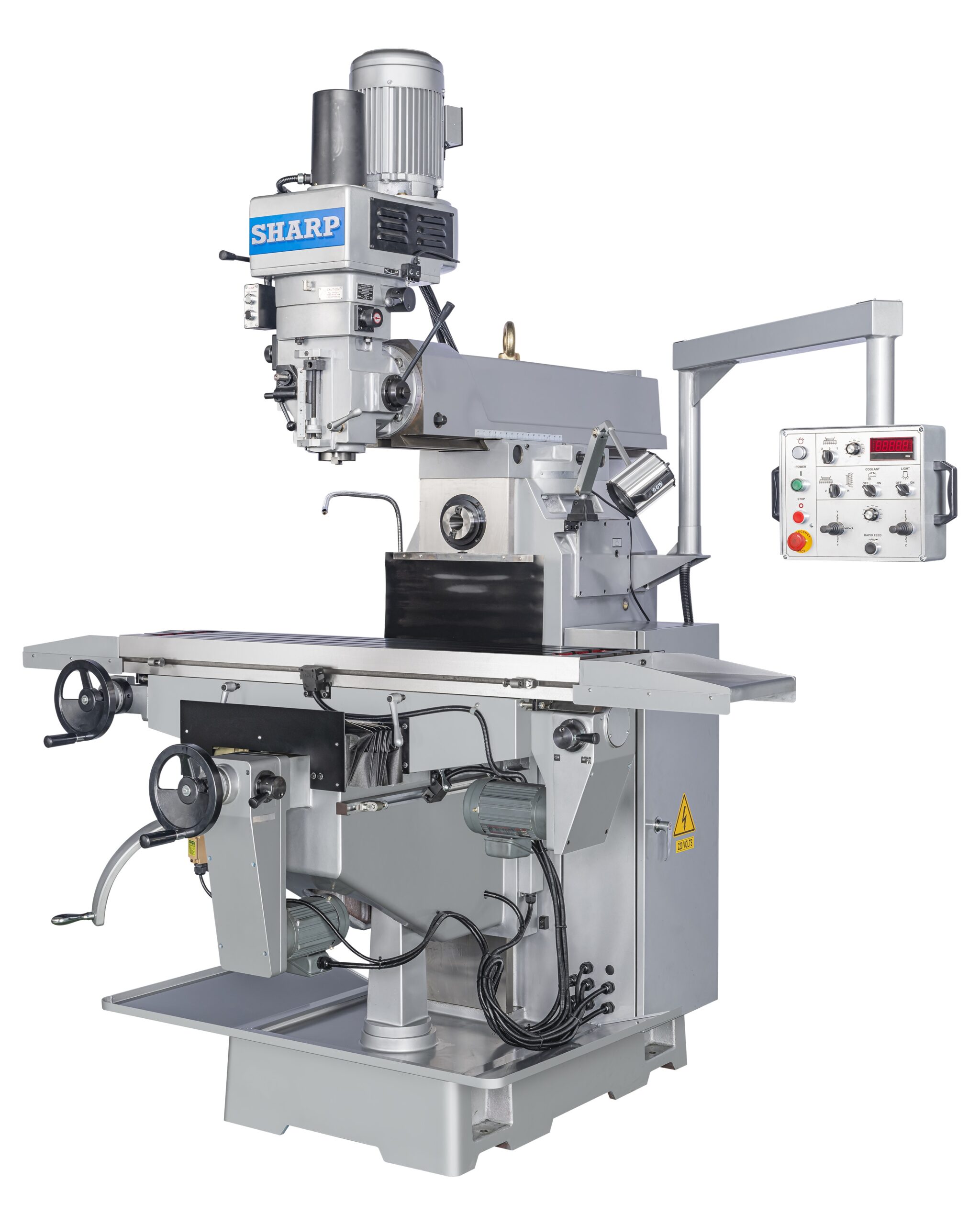 VH-25-DVS-20PIC-Vertical.jpg Sharp Industries 220V Three Phase Heavy-Duty Vertical/Horizontal Combination Milling Machine VH-25DVS