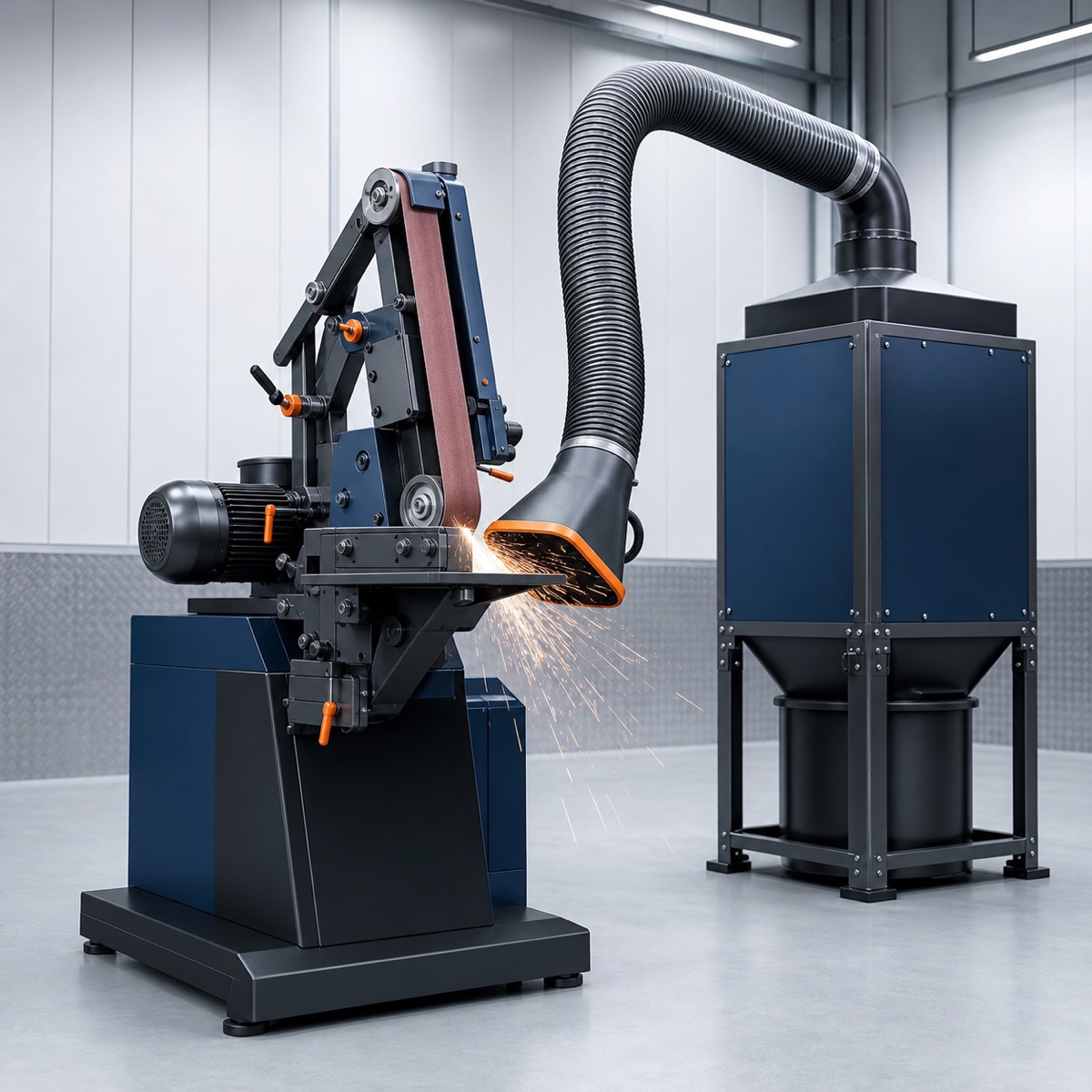 Grinding finishing and dust-control equipment