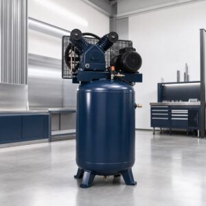 Upright industrial shop air compressor