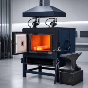 Dual-burner blacksmithing gas forge