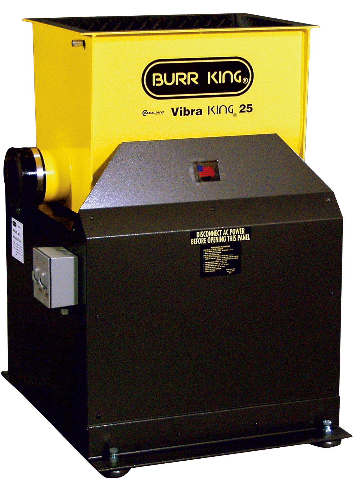 m25-2002.jpg Burr King Model 25 Vibra King 120V Single Phase 2.5 Cubic Foot Vibratory Chamber with Process Timer 25500