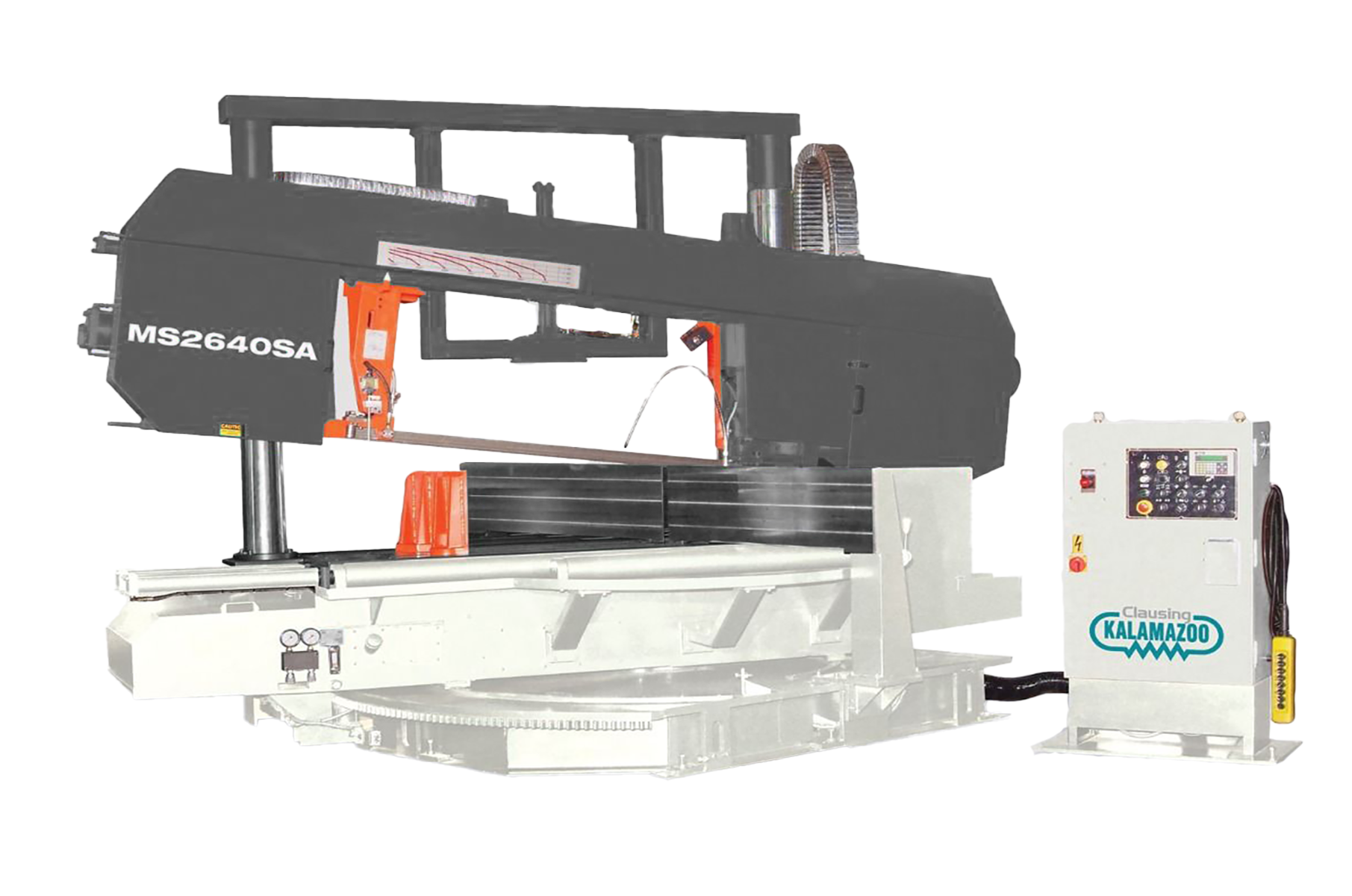 ms2640sa-1.png Clausing Kalamazoo 230V Three Phase 26”x40” Variable-Speed Semi-Automatic Twin-Column Double Miter Horizontal Bandsaw MSD2640SA