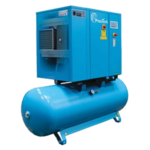 5 HP Rotary Screw Fixed Speed Tank Mounted Air Compressor with Integrated Dryer