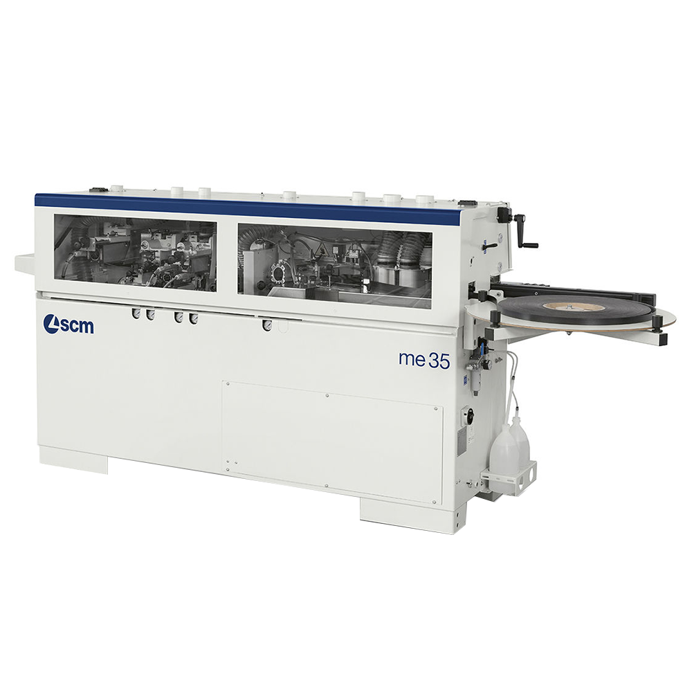 SCMMXME35TR-1PH-01.png Minimax Single Sided Automatic Edgebander with Dual Diamond Pre-Mill and Radius Corner Rounding, 1 Phase - Image 1