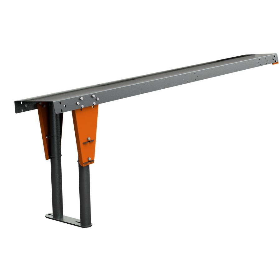 table_flat-tilted_50.jpg TigerStop TABNR20-T Solid Material Handling Table with 10 Degree Tilted Brackets 22' L x 14.44" W - Image 1